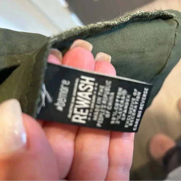 AMERICAN ORIGINAL REWASH MILITARY STYLE OLIVE GREEN UTILITY JACKET WITH BELT MED - Picture 4 of 6